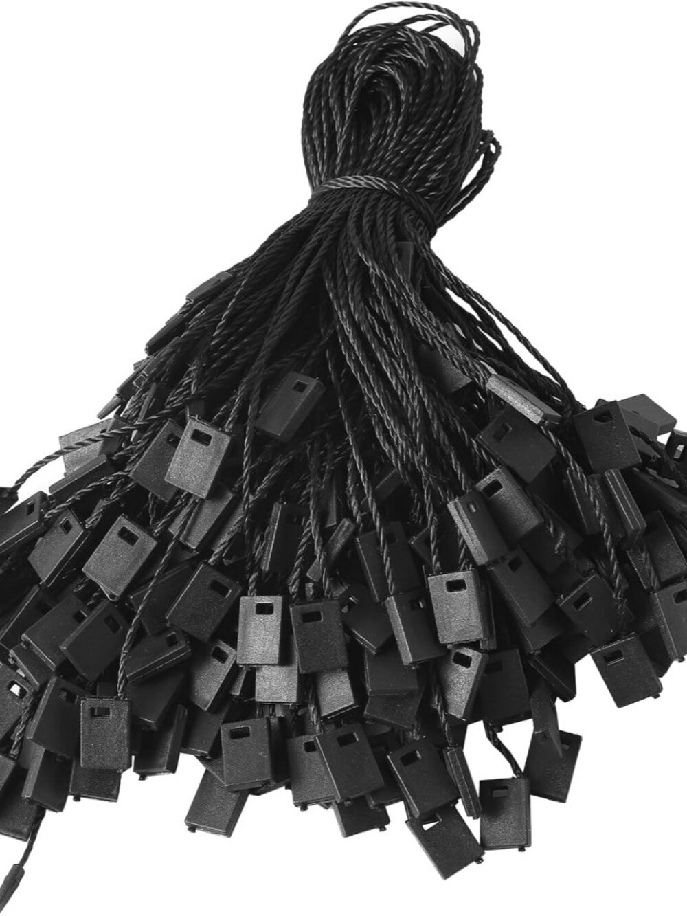 7 Inch 1000Pcs Black Nylon Hang Tag String Snap Lock Pin Loop Fastener Hook Ties